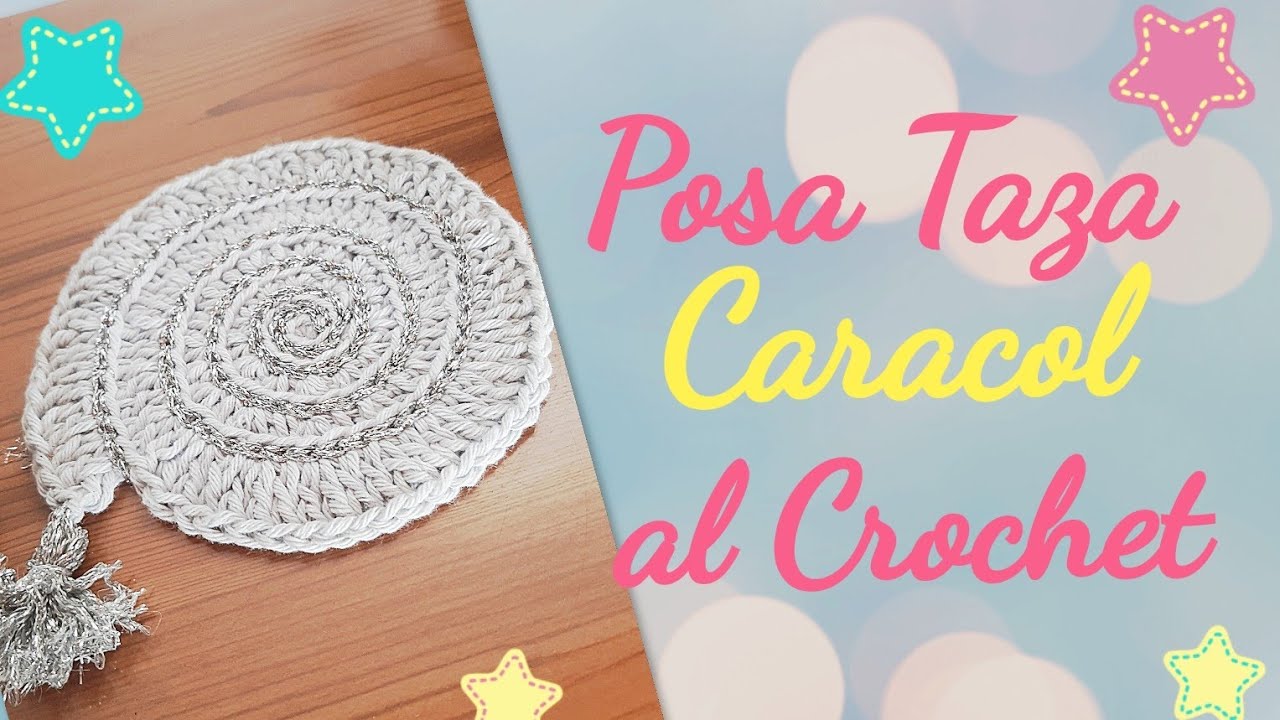 Posa taza Caracol tejido al crochet