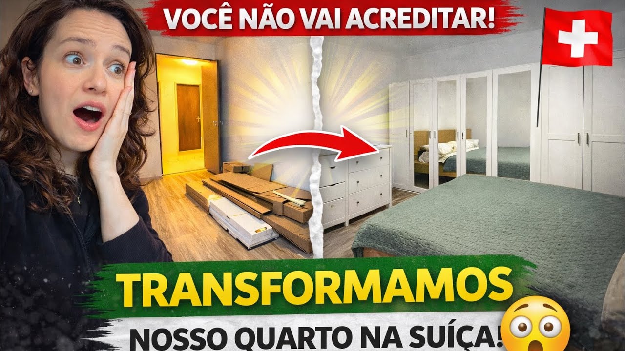 Como montamos nosso quarto na Suíça | Antes e depois + organização real