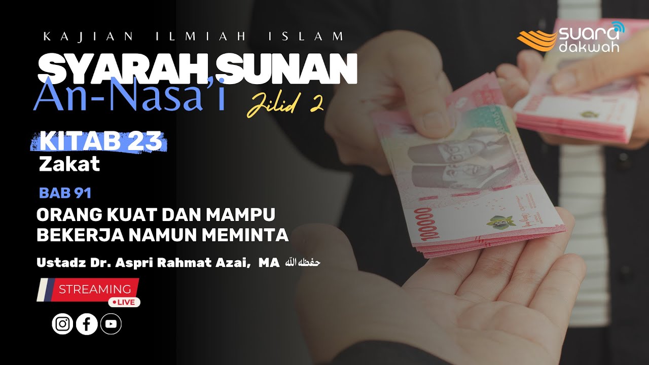 🔴[LIVE] Ustadz Dr. Aspri Rahmat Azai, MA - Syarah Sunan An-Nasa'i Kitab Zakat BAB 91 s/d seterusnya