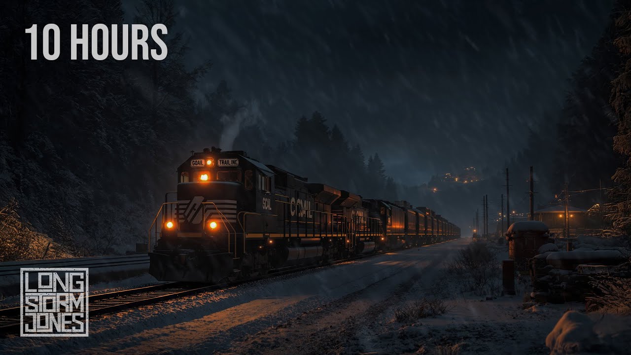 A Coal Train Blizzard to Calm Your Noisy Mind | RELAX | STUDY | SLEEP | Blowing Snow & Engine Sounds