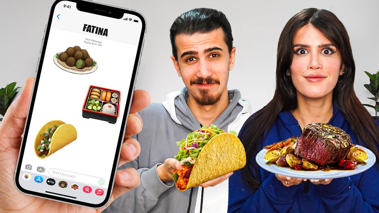 ۲۴ ساعت غذا شانسی با اموجی های کیبورد 😱