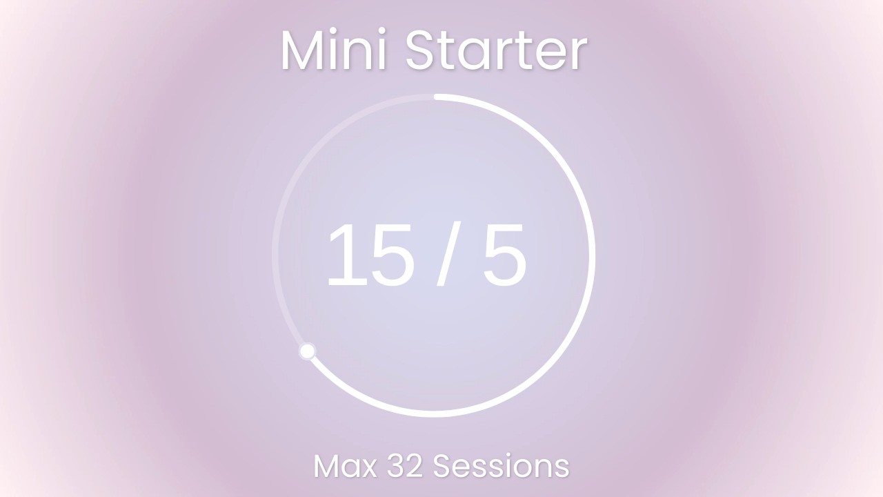 Mini Starter Pomodoro 15/5 | Soft Lavender Dream Whisper 💜 32 Sessions | #E6E6FA #D8BFD8 #F8F8FF