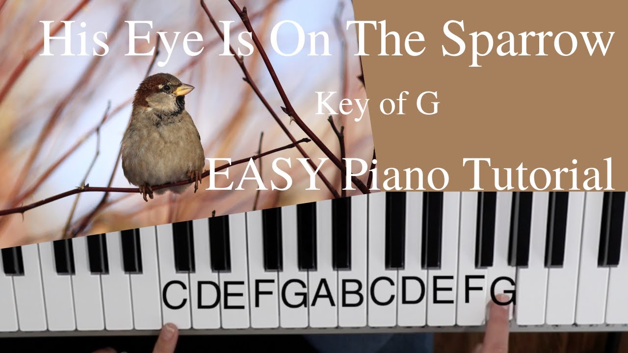 His Eye Is On The Sparrow (Key of G)//EASY Piano Tutorial