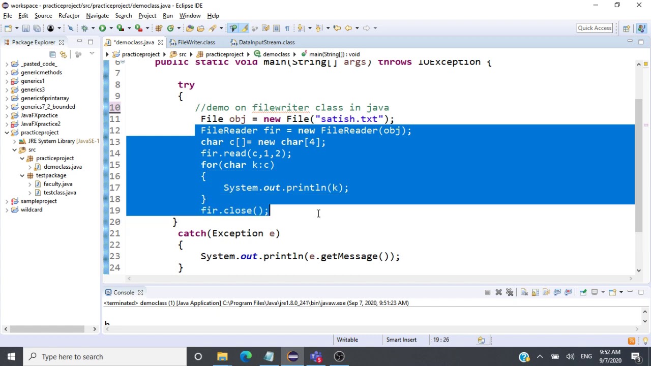 File Reader and File Writer class in Java - CSE1007 - Java Programming