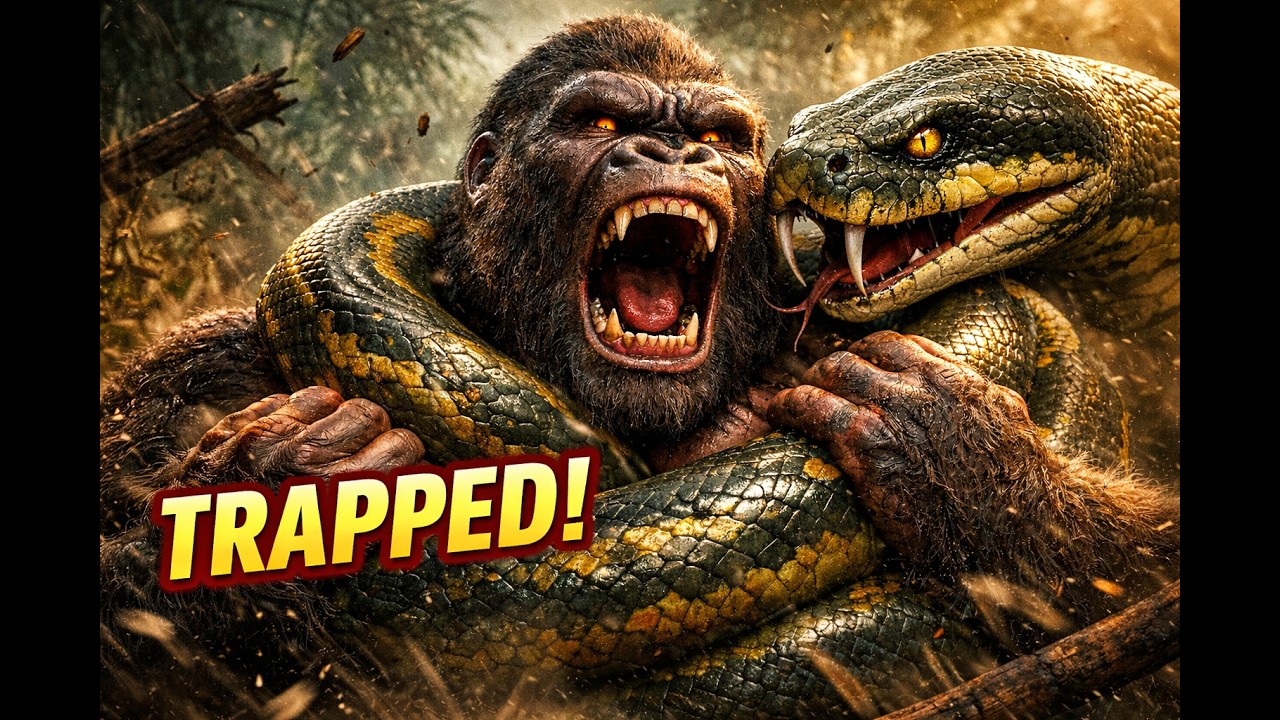 King Kong vs Giant Python – Trapped in the Deadly Grip