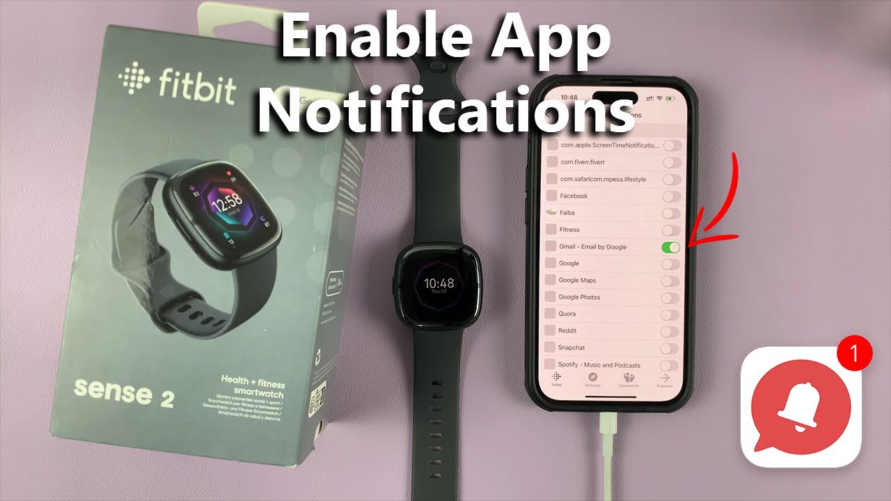 How To Enable App Notifications On Fitbit Sense 2 (WhatsApp, Messenger, Email, Telegram etc.)
