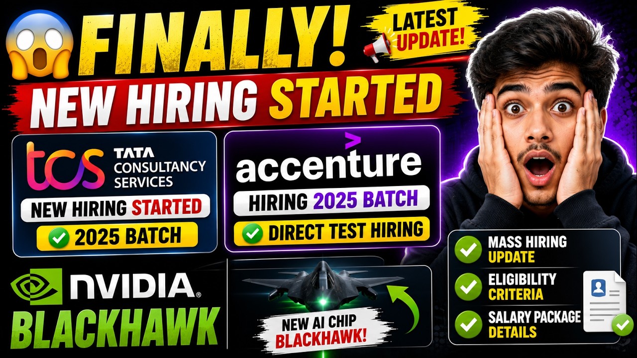 😱Finally TCS New Hiring Started | Accenture Hiring 2025 Batch | Direct Test Hiring 2026