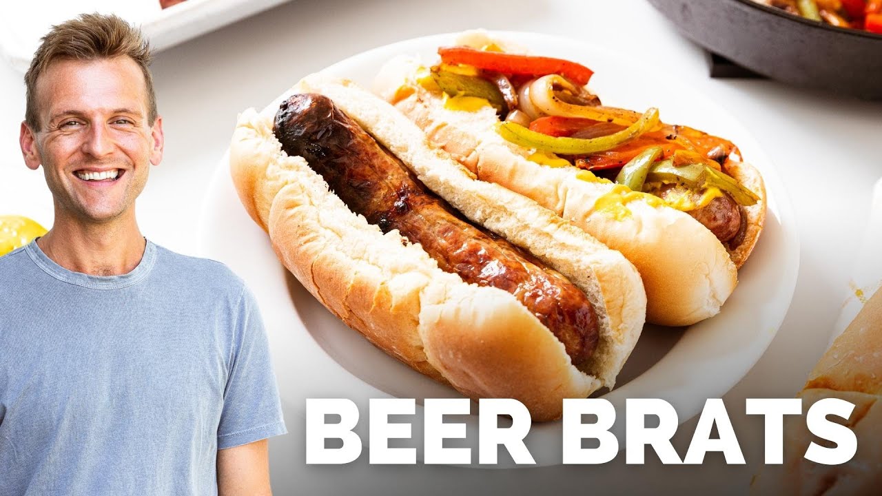 Beer Brats with Saut&eacute;ed Peppers | Easy Backyard BBQ Recipe
