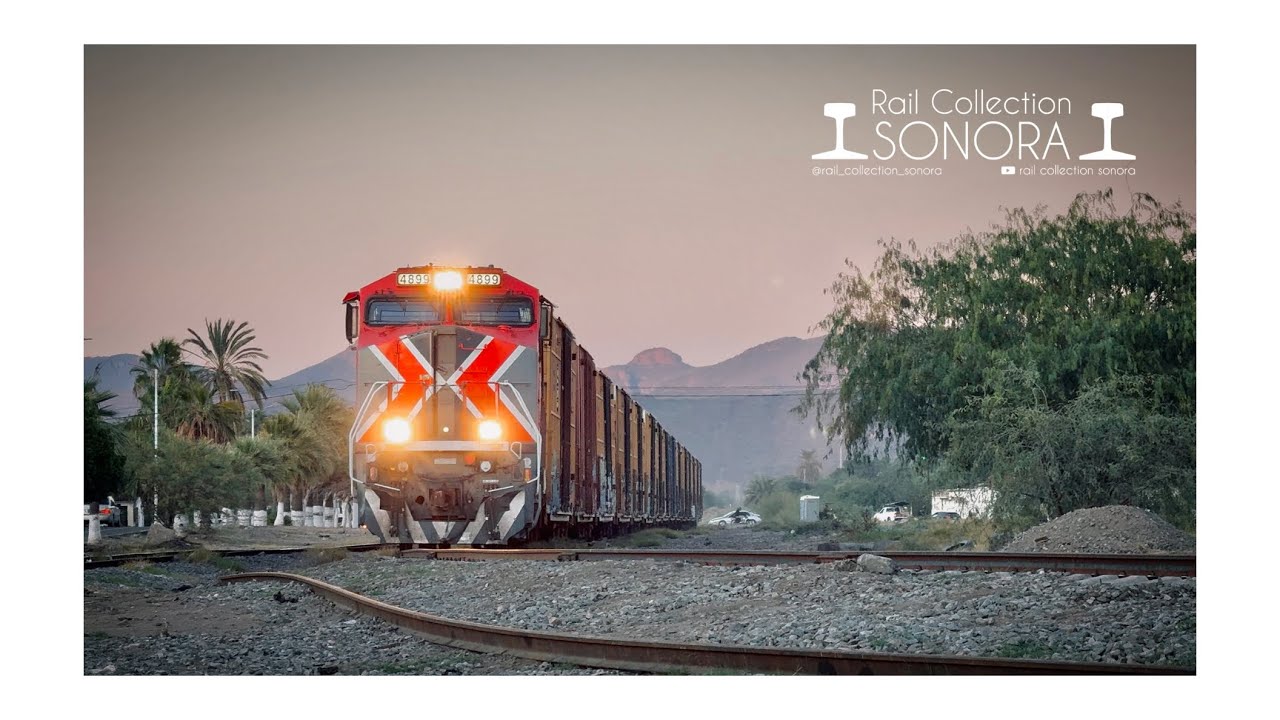 Trenes Ferromex corriendo por el distrito Empalme
