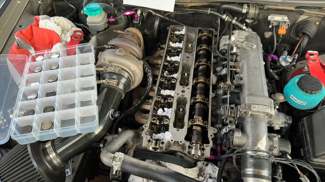 1jz / 2jz valve stem seals/ camshaft / valve spring upgrade - how to rope trick.