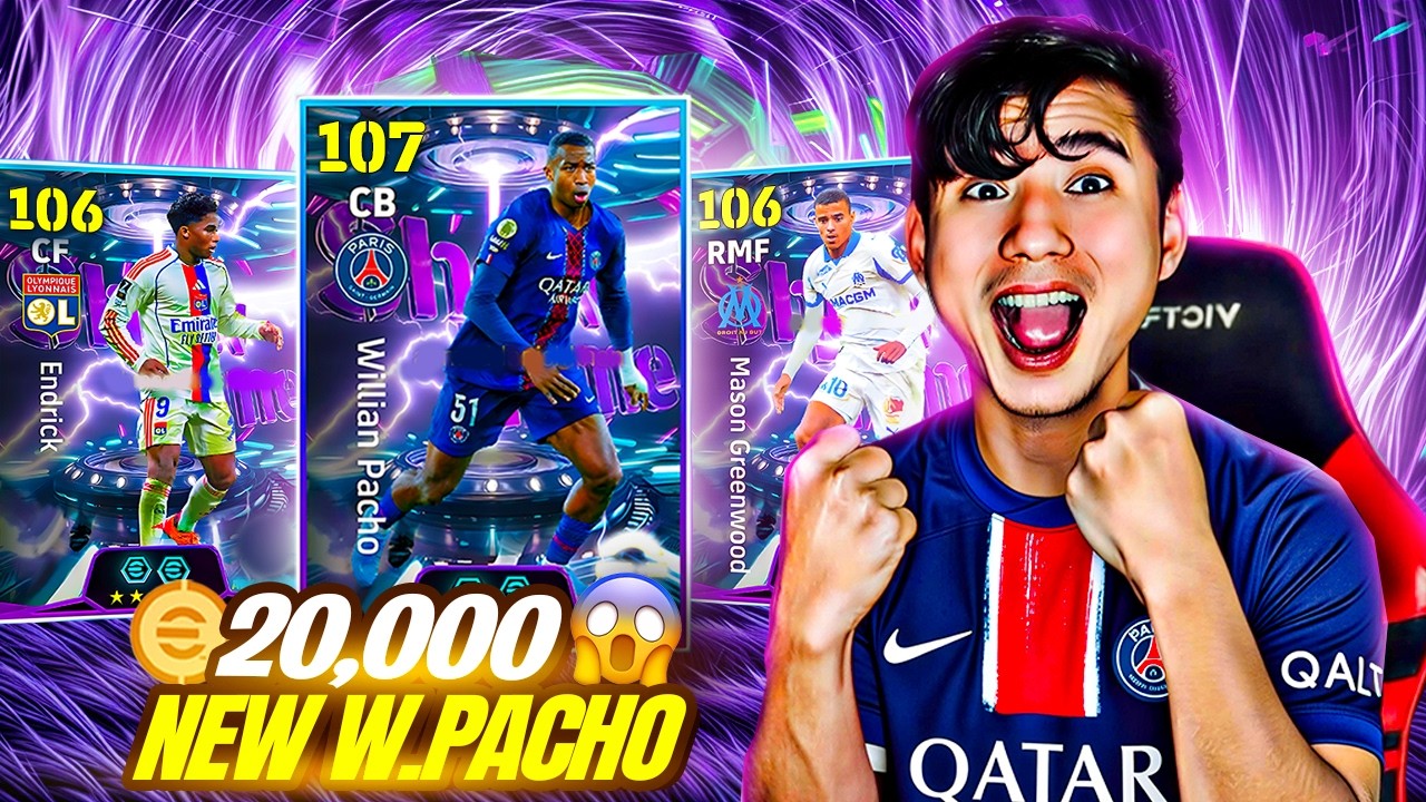 20,000 Coins New Endrick + Greenwood + Pacho Ligue 1 McDonald’s Pack Opening in efootball 26 mobile