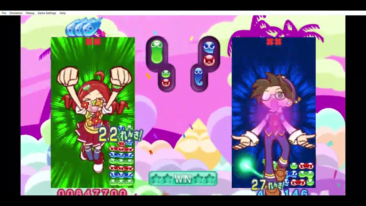 Puyo Puyo 20th Anniversary PSP Docille Ringo VS Klug Mini Fever Mode