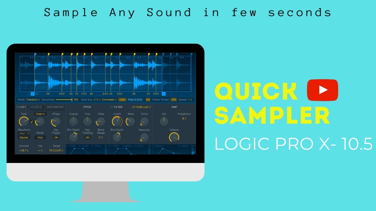 (In Hindi) Quick Sampler | Logic Pro X (10.5) | 2020 - Sample any sound in few seconds !
