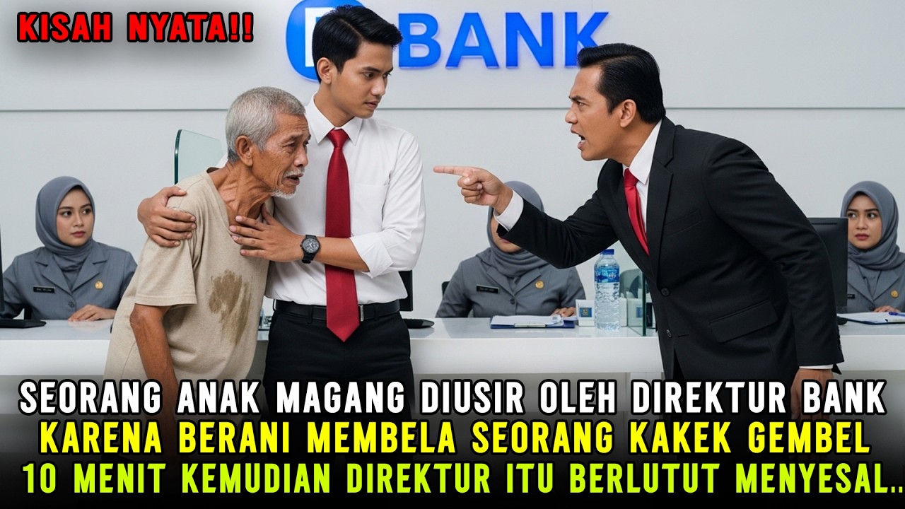 Kisah Nyata‼️ Anak Magang Dipecat karena Membela Kakek Lusuh, 10 menit kemudian Bank Itu Gemetar