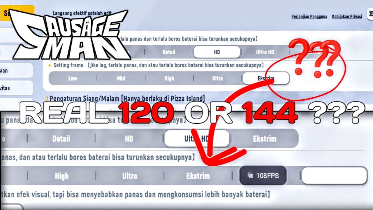 RAHASIA 144 FPS‼️ | SMOOTH EXTREME 144 AND 120 FPS | PC for android😱 #trending #sausageman #config