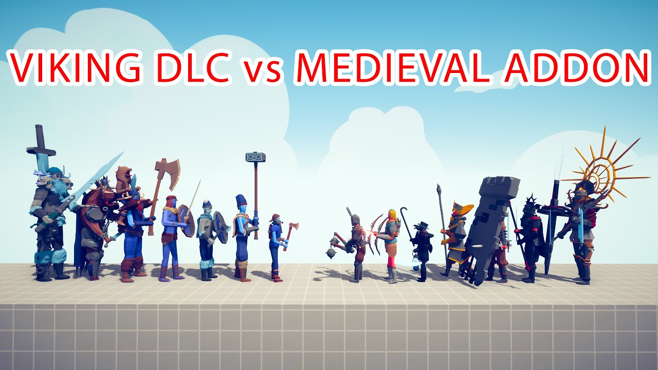 VIKING DLC Team vs MEDIEVAL ADDON Team - Totally Accurate Battle Simulator TABS