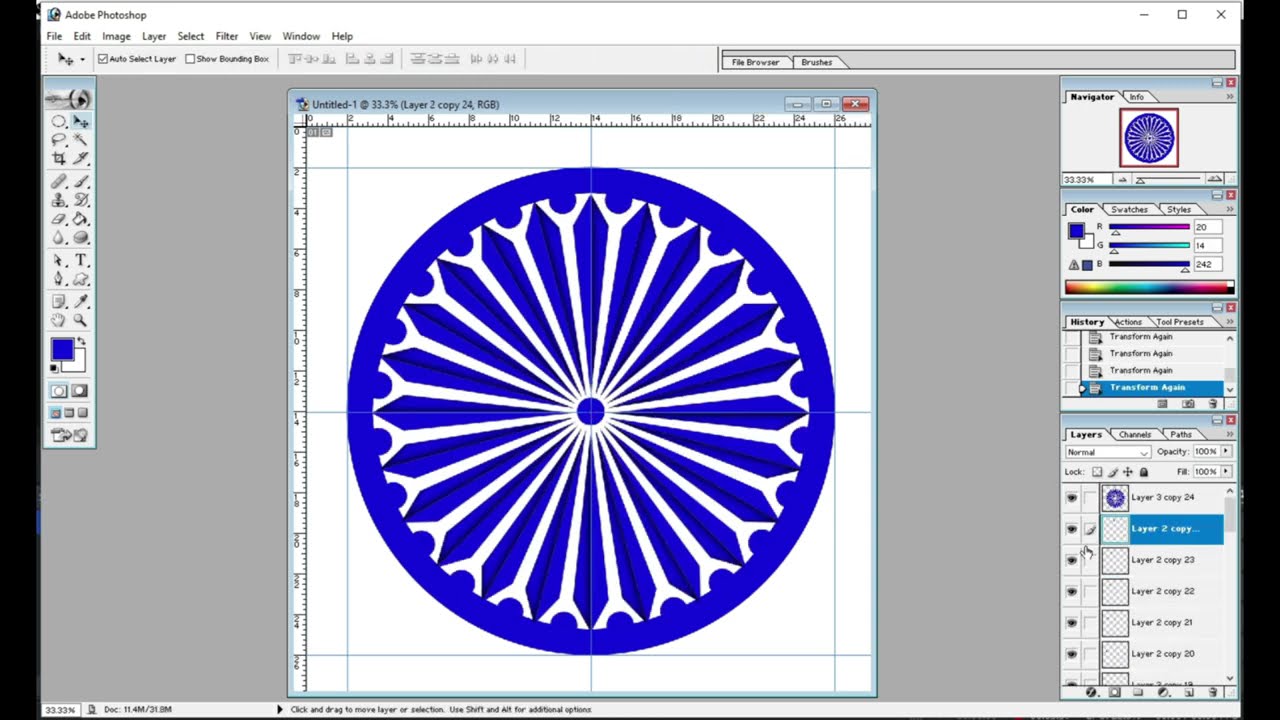 How to Make Indian Flag Ashok  Chakra || in # Photoshop 7.0 | Photoshop tutorial in# marathi ||