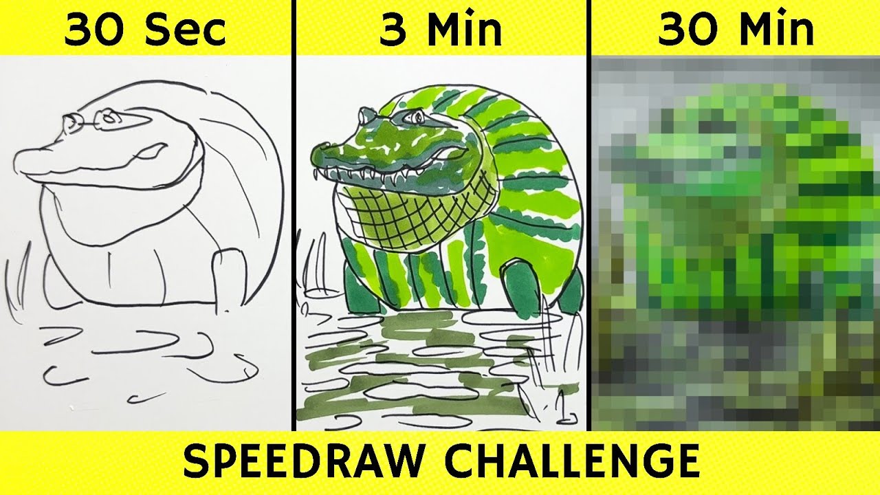 Drawing GLORBO FRUTTODRILLO in 30 sec, 3 min, and 30 min | Italian Brainrot | Fendraw