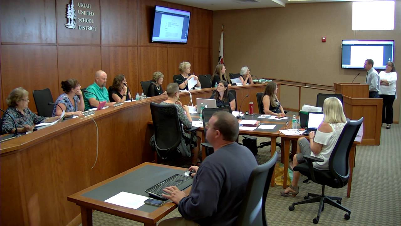 Ukiah Unified School Board Meeting - August 11, 2016 Part 1