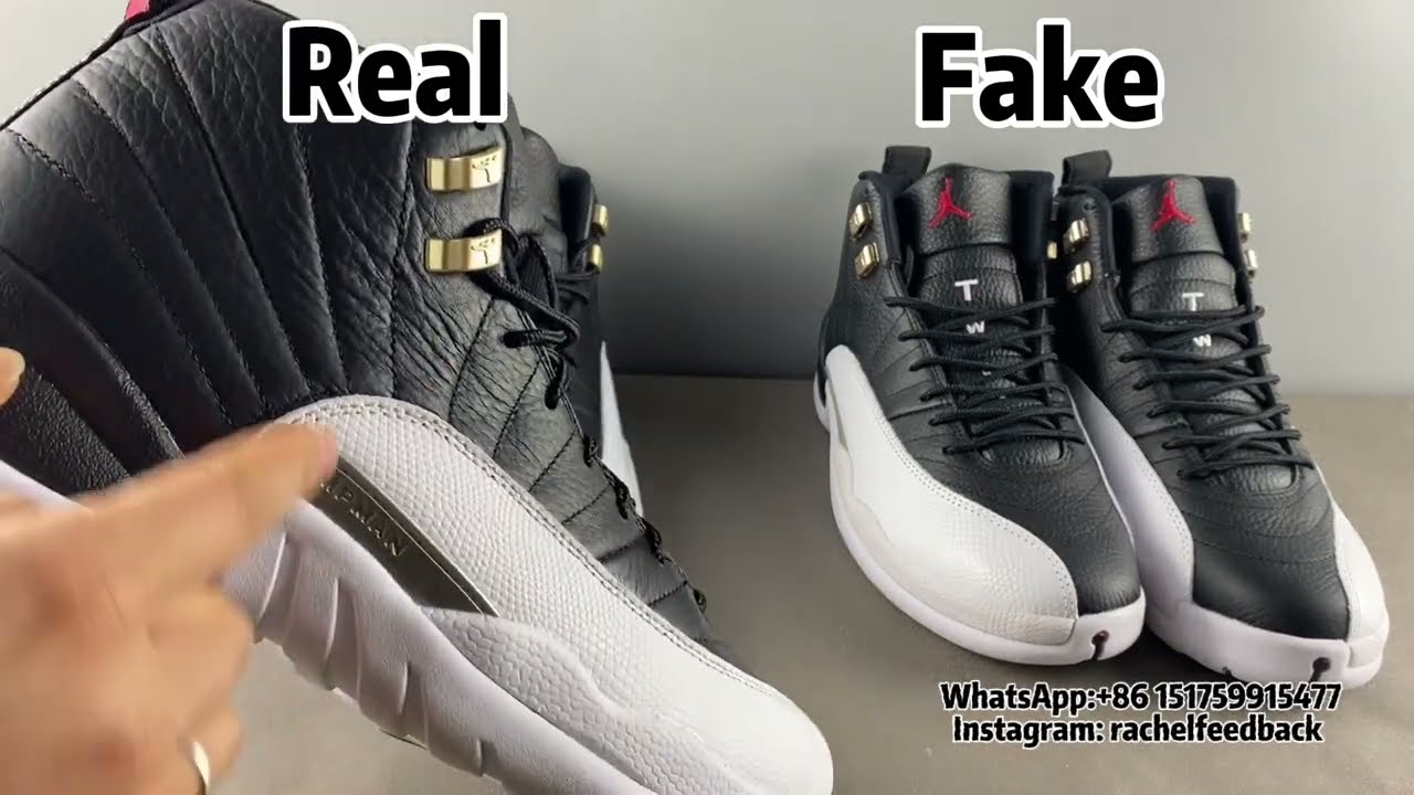 Real VS Fake 2022 Version Air Jordan 12 Playoffs