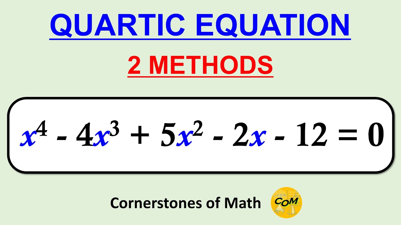 A Simple Quartic Equation Solved by 2 METHODS