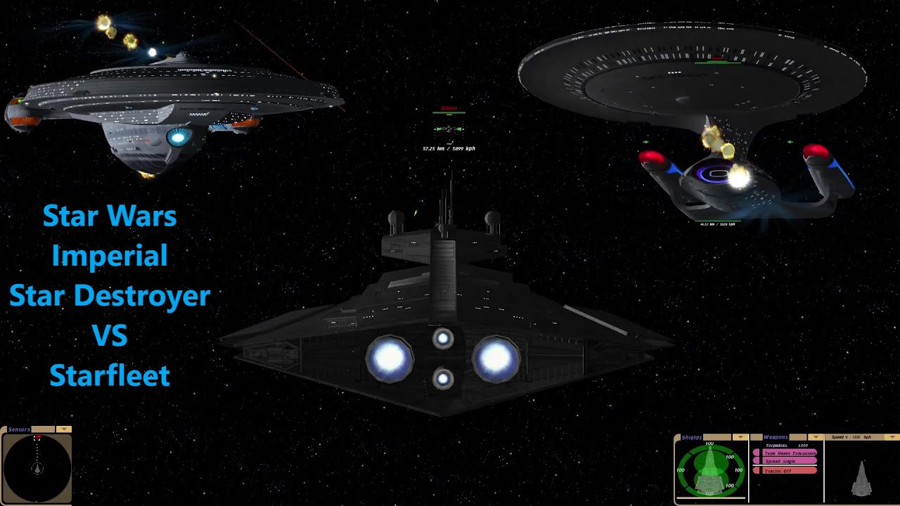 Imperial Star Destroyer VS Starfleet | Both Sides | Star Trek VS Star Wars | Bridge Commander |