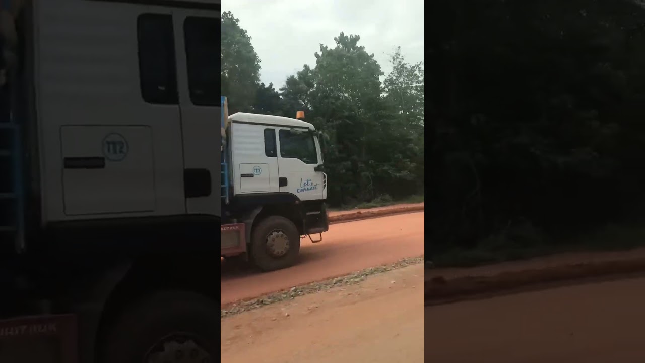 ROAD CONSTRUCTION IN AFRICA, Ghana 🇬🇭 #shortsviral #truck #excavator #drone #shorts #construction