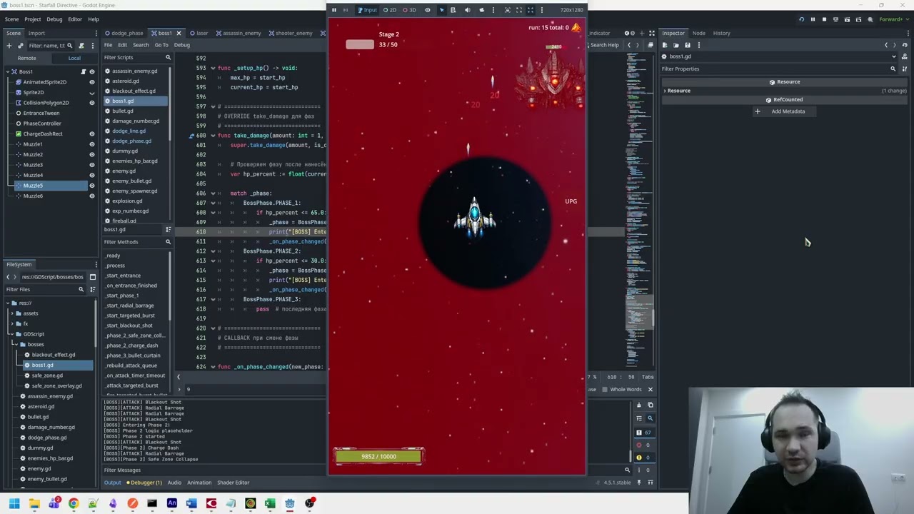 Godot Dev-блог #6: Первый босс и игровой цикл