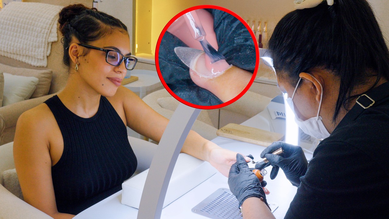 ASMR: Simple and Easy Nail Art Design at Bangkok Top Nail Spa!