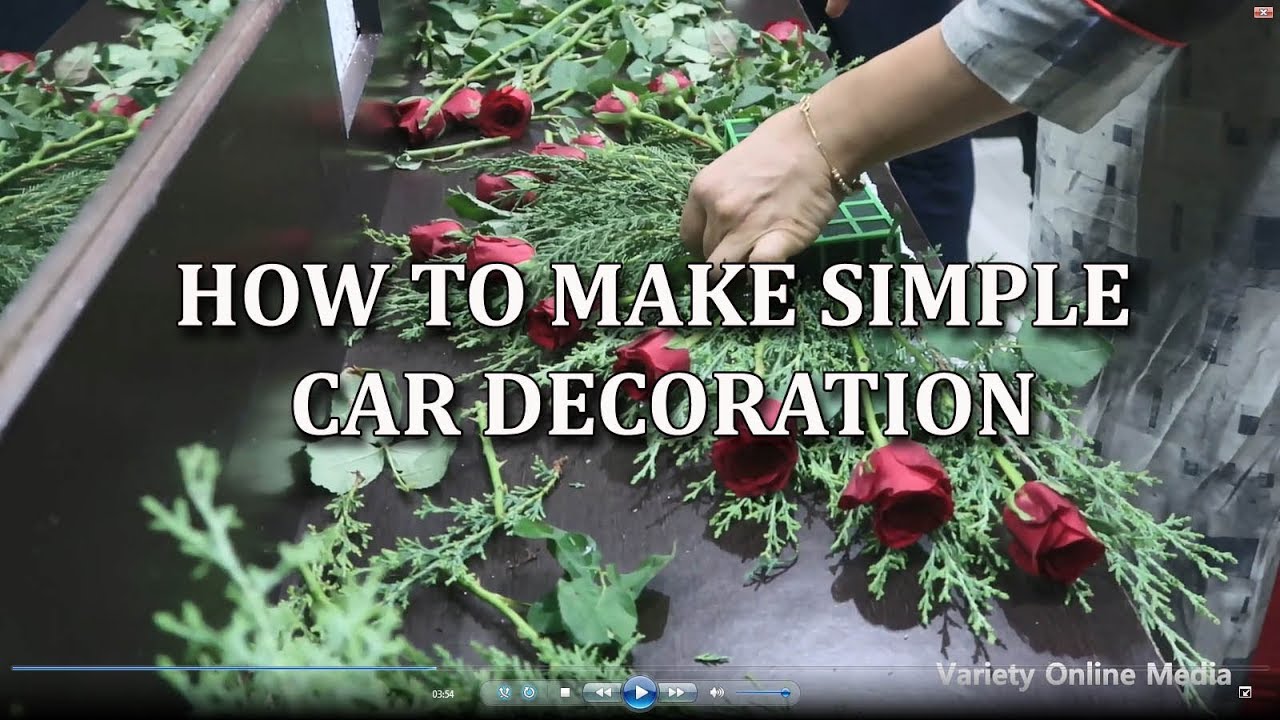 How to make a simple Wedding car Decoration Tutorial | Watch Beautiful Flower Decorating