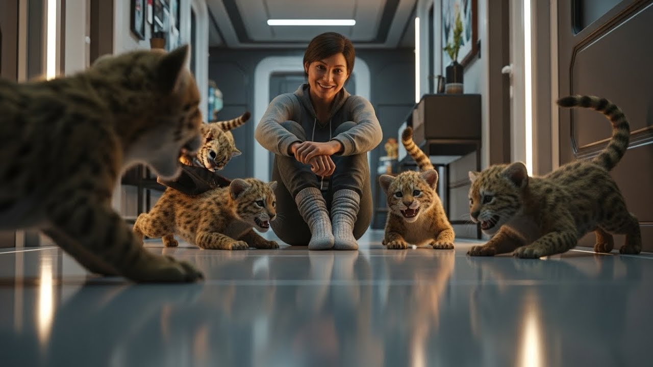 The Predator Cubs Discovered Her Soft Socks — Now They Glide Down Hallways for Fun