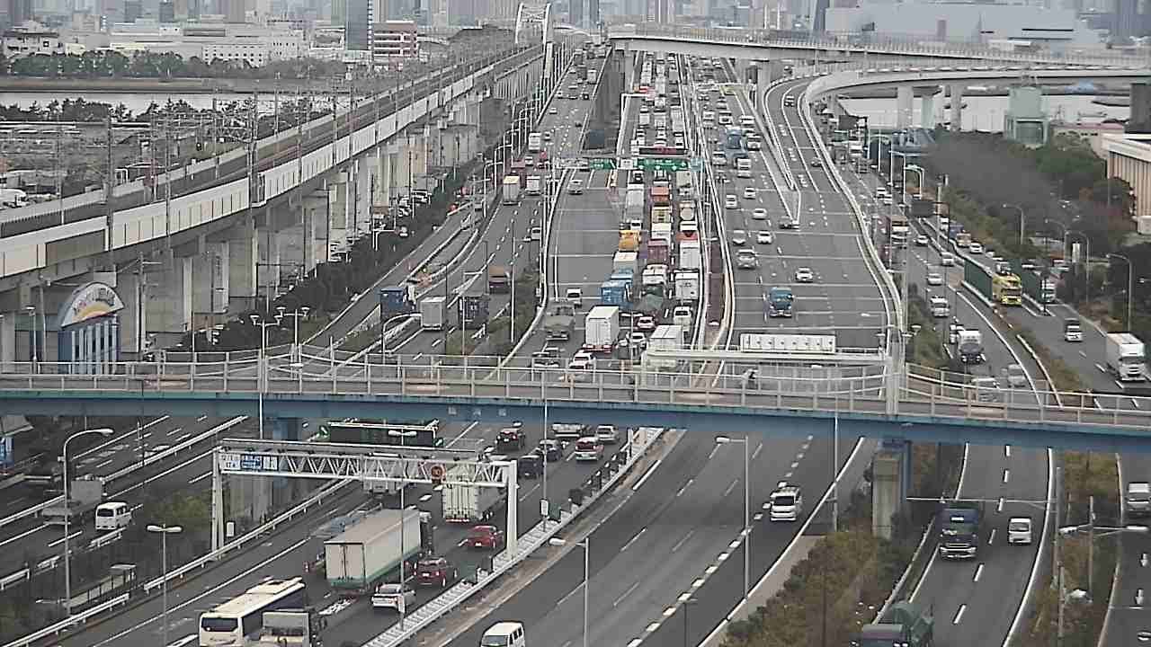 【LIVE】首都高 高速湾岸線 葛西付近・有明方向 ライブカメラ/Tokyo highway Live Camera 2026/03/06 18:00～