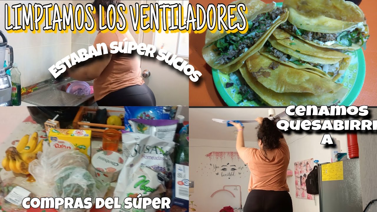 LIMPIEZA DE VENTILADORES🫧+fuimos con mi mamá 🌸🩷+compras del súper 🥦🍌