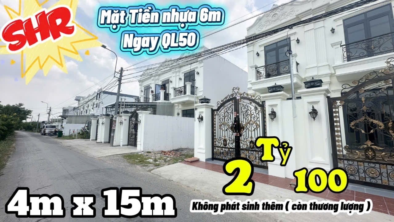 Mặt Tiền kinh doanh giá Rẻ nhựa thông 6m shr❌ngay QL50 gần bình chánh 2.1T thương lượng nhà Mới