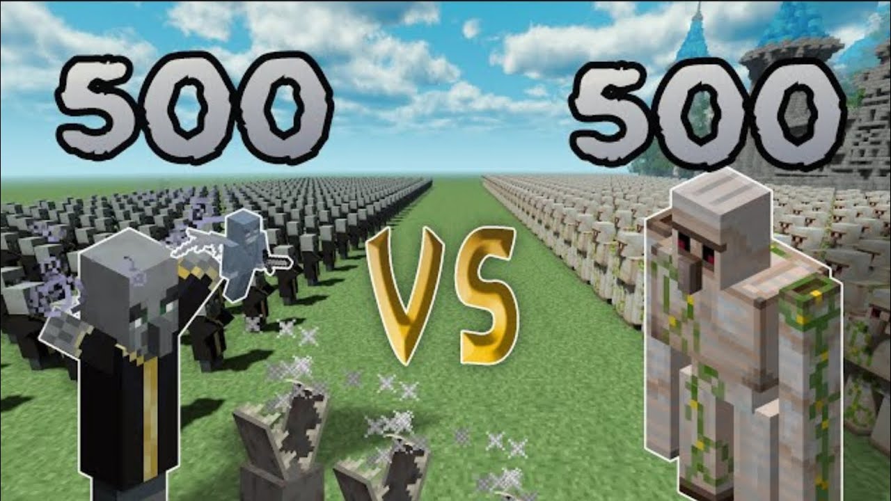 40 Evokers Vs 10 Iron Golame In Minecraft |