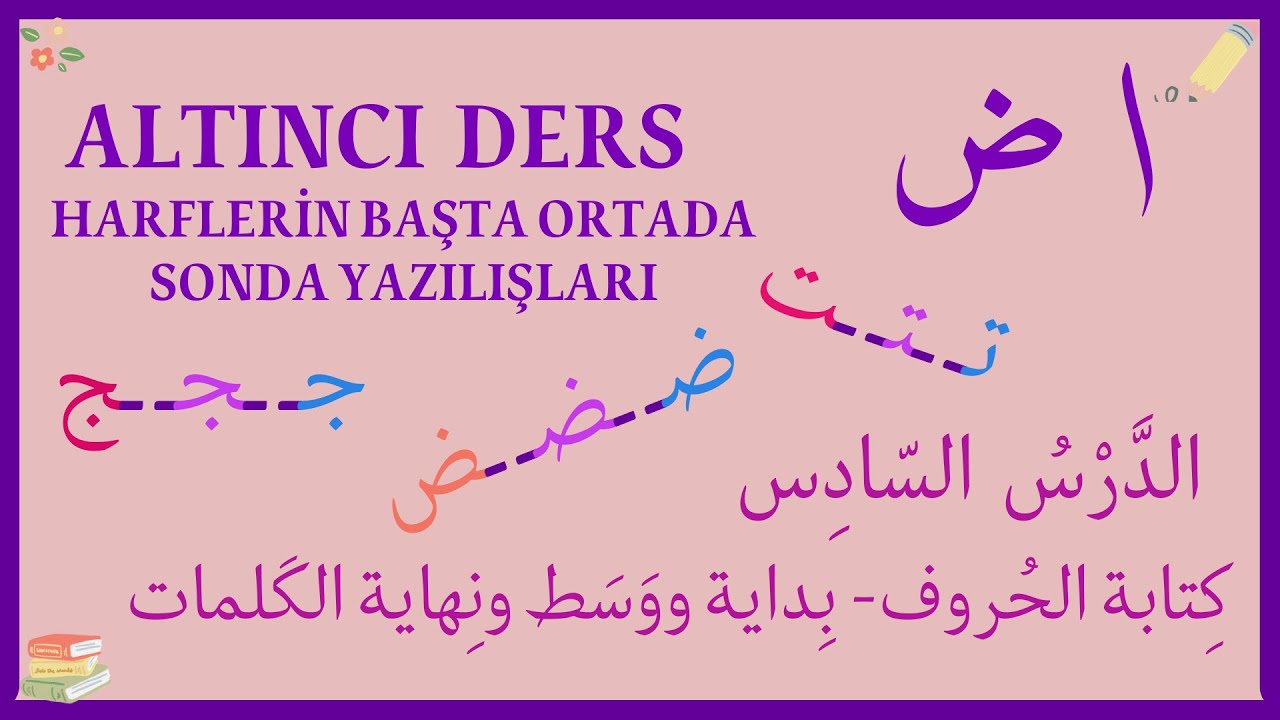 Arapçada Harflerin Başta Ortada ve Sonda Yazılışları  (Elif-Dad)