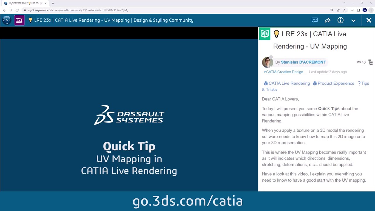 UV Mapping - Quick Tips CATIA on CATIA Live Rendering