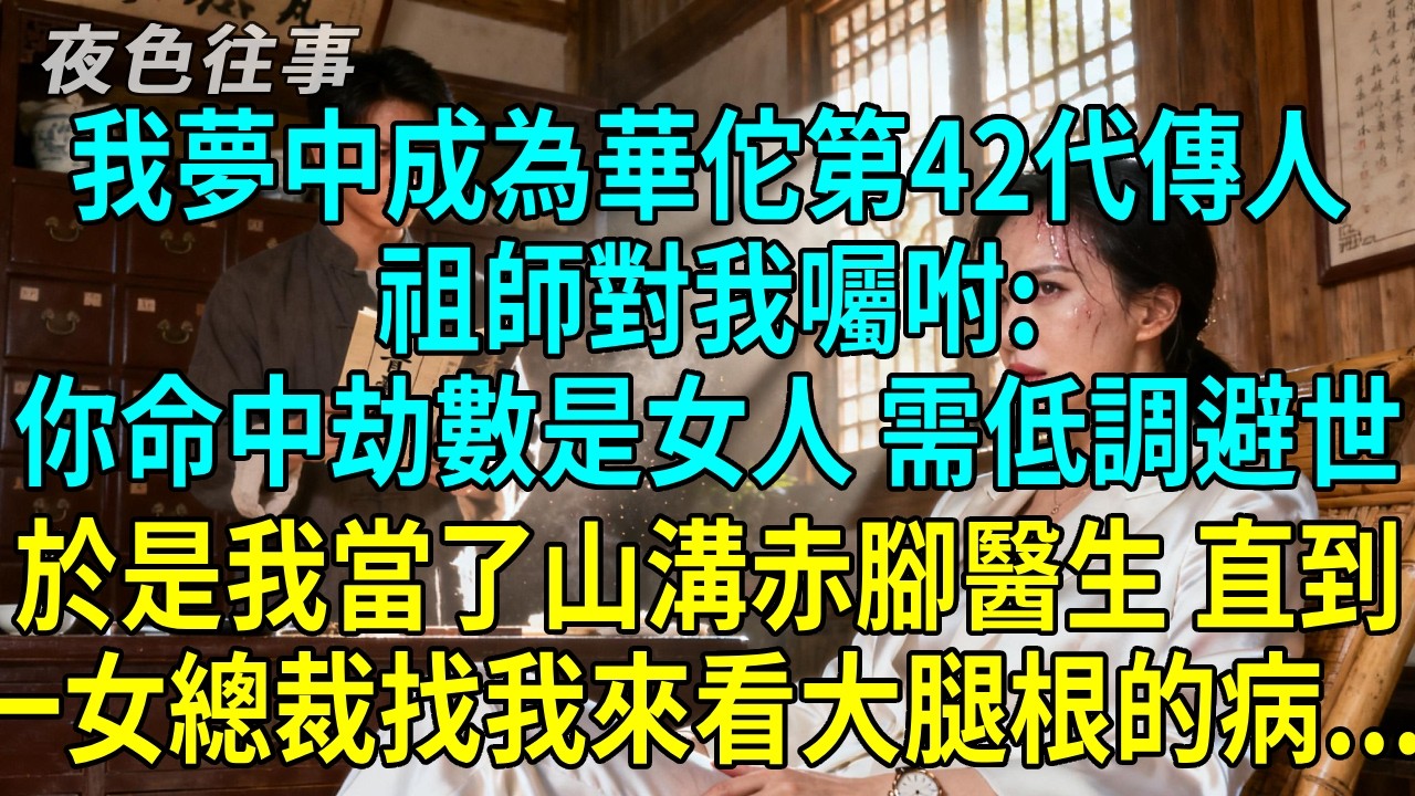 我夢中成為華佗第四十二代傳人，祖師對我囑咐:你命中劫數是女人，需低調避世，於是我當了赤腳醫生，直到1女總裁找我來看大腿根的病....