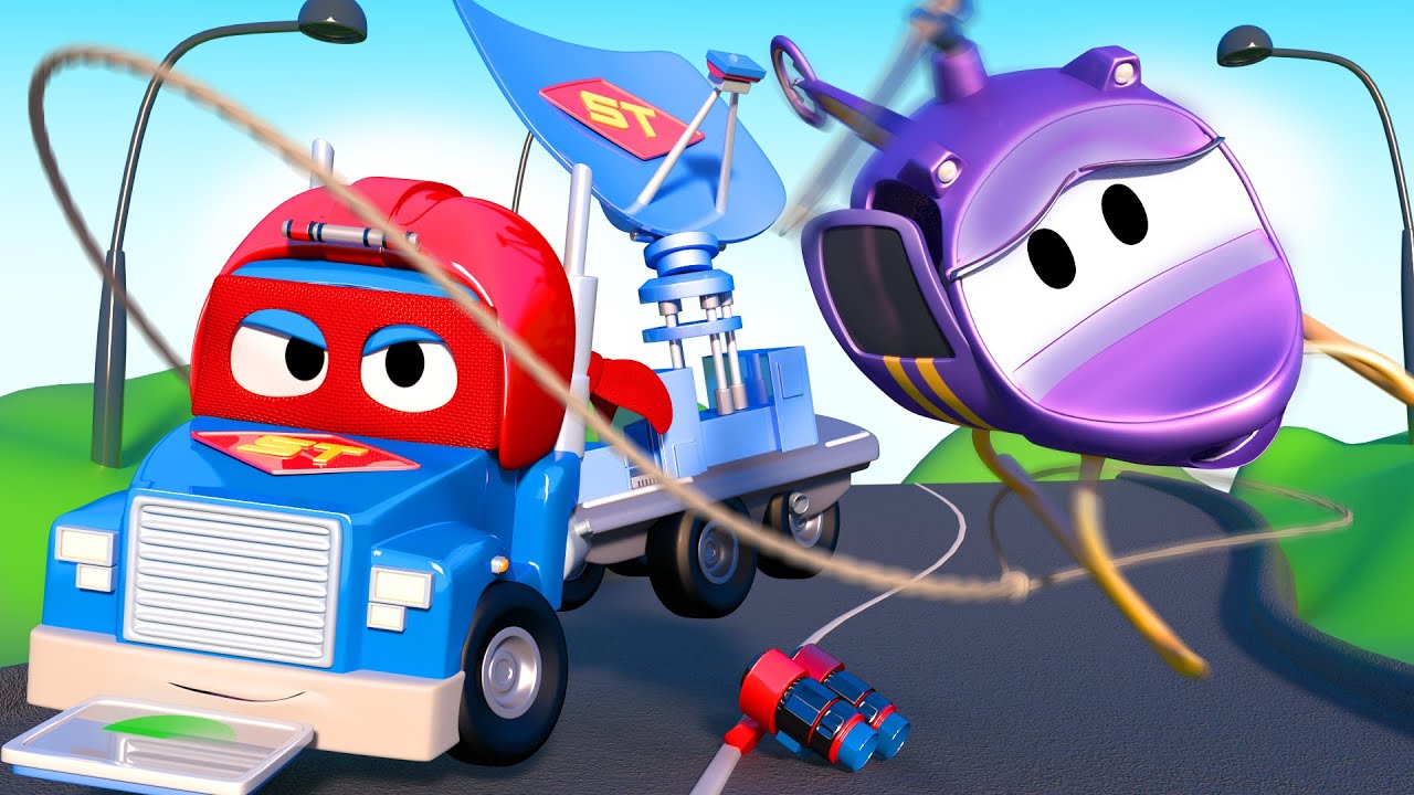 Carl the Super Truck is a Radar Truck and Saves Hela the Helicopter  - Carl the Super Truck