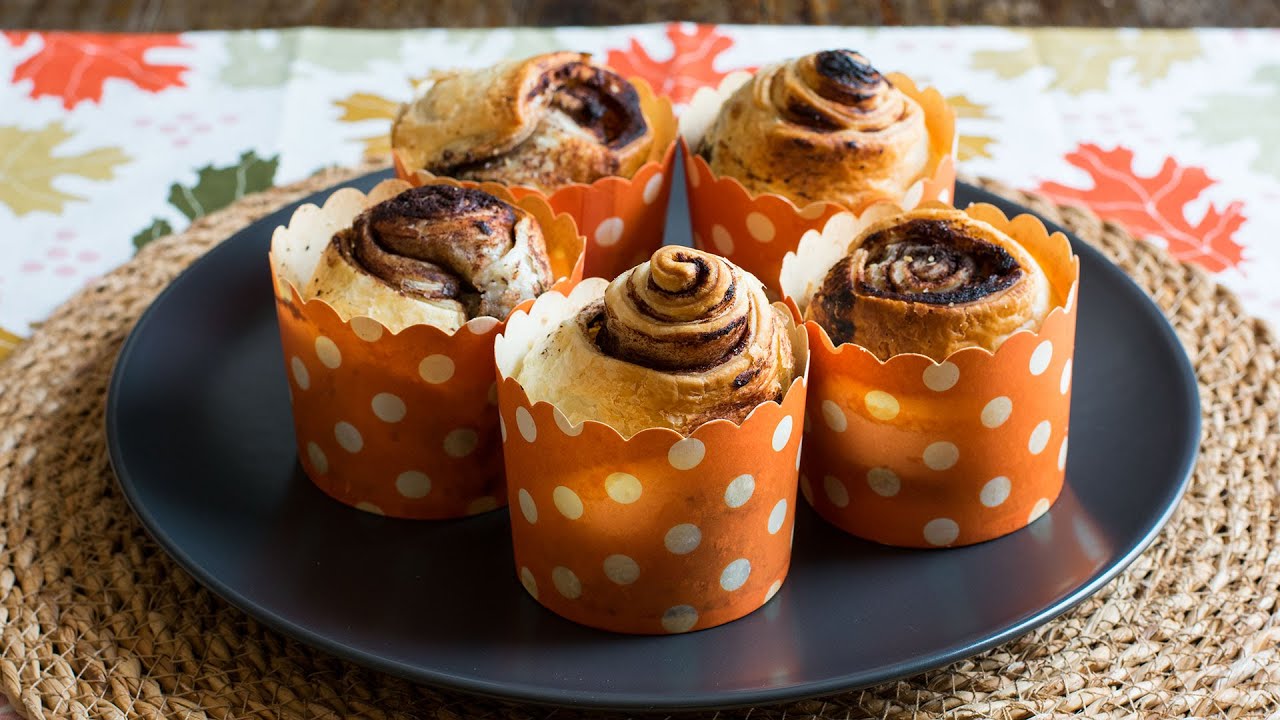 Rollos de hojaldre y chocolate