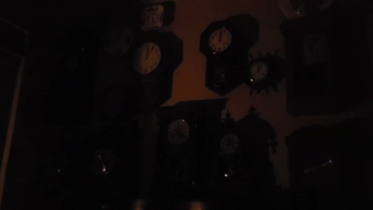 My clock collection at midnight