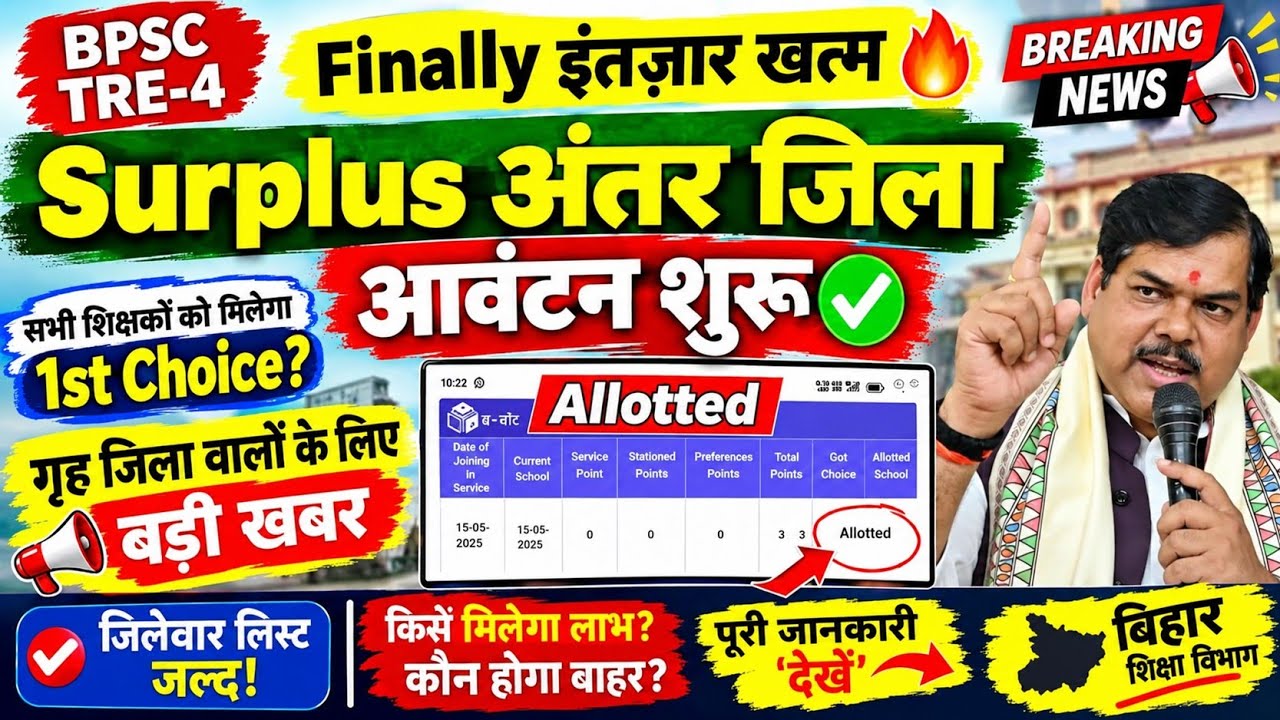 Inter-District Transfer Final List Released? Surplus Teachers' Allotment Has Begun