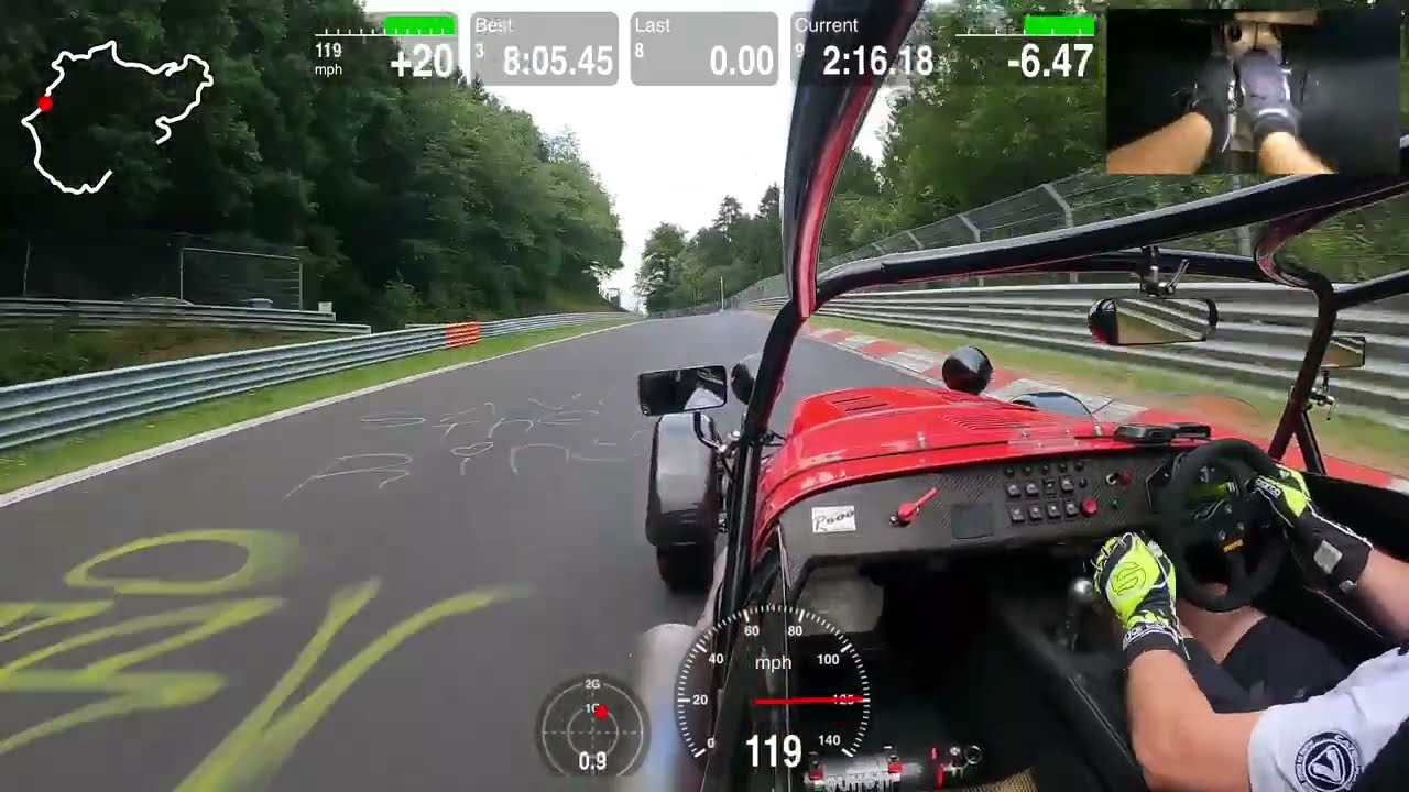 Caterham Superlight R500 K - Nurburgring Nordschleife BTG 27/7/25 - sub 8 with yellows and traffic