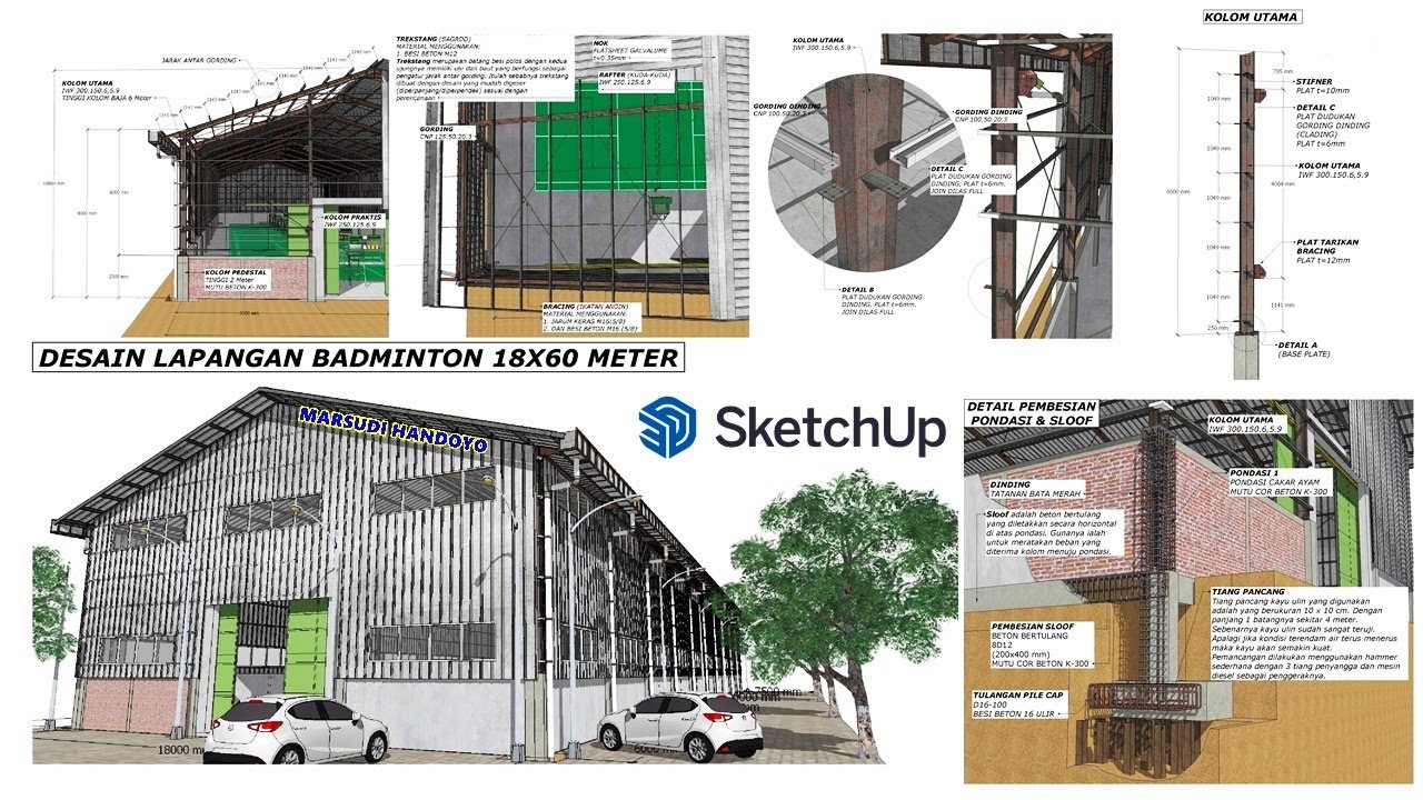 DESAIN LAPANGAN BADMINTON