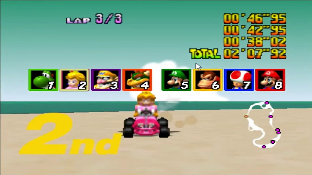 Mario Kart 64: Mushroom Cup 150cc (Peach)