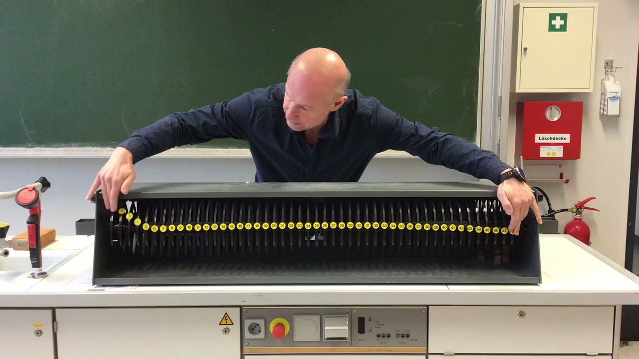 Reflektion von Wellen an der Wellenmaschine mit einem festen und losen Ende