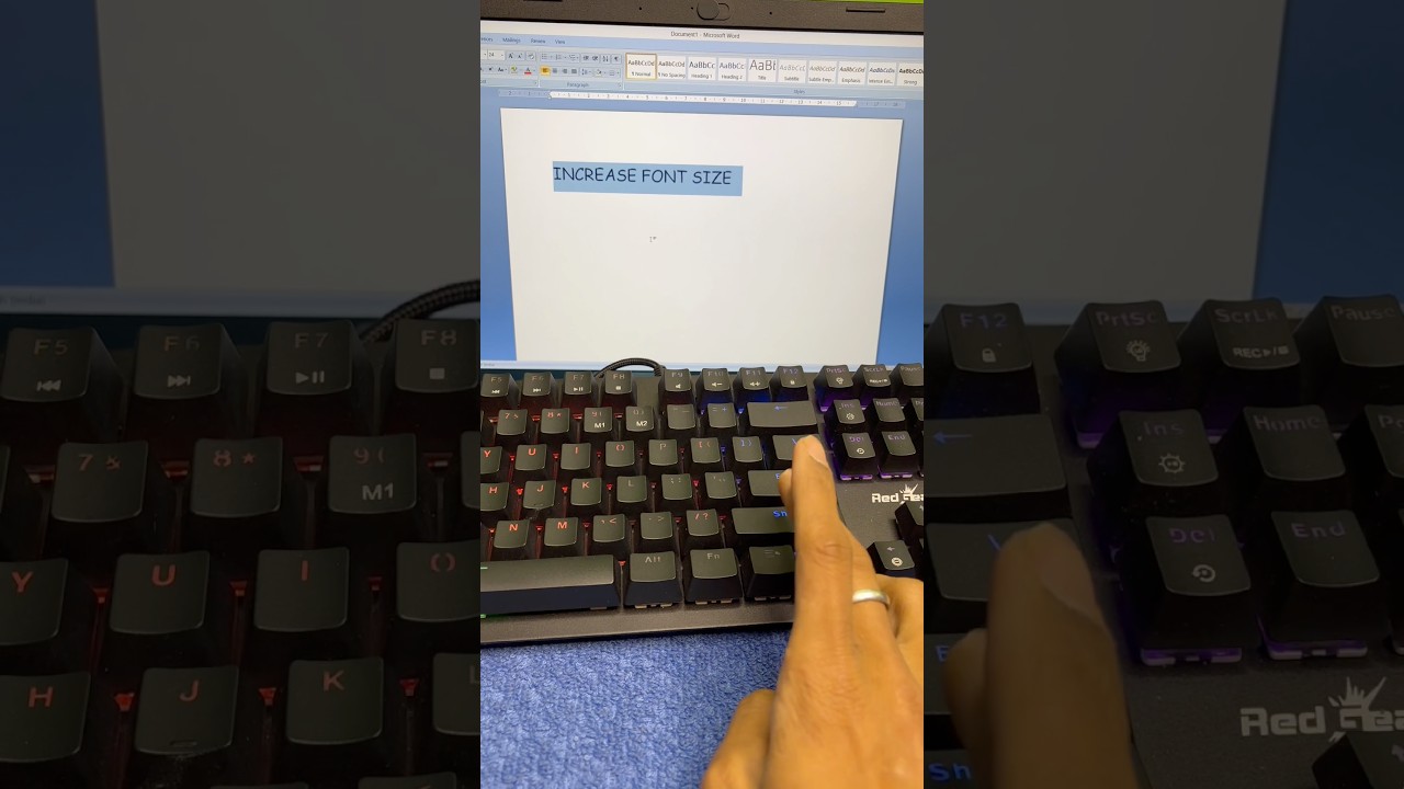 Computer Shortcut key for Increase Font Size #keyboard #trending #msoffice #tricks #typing