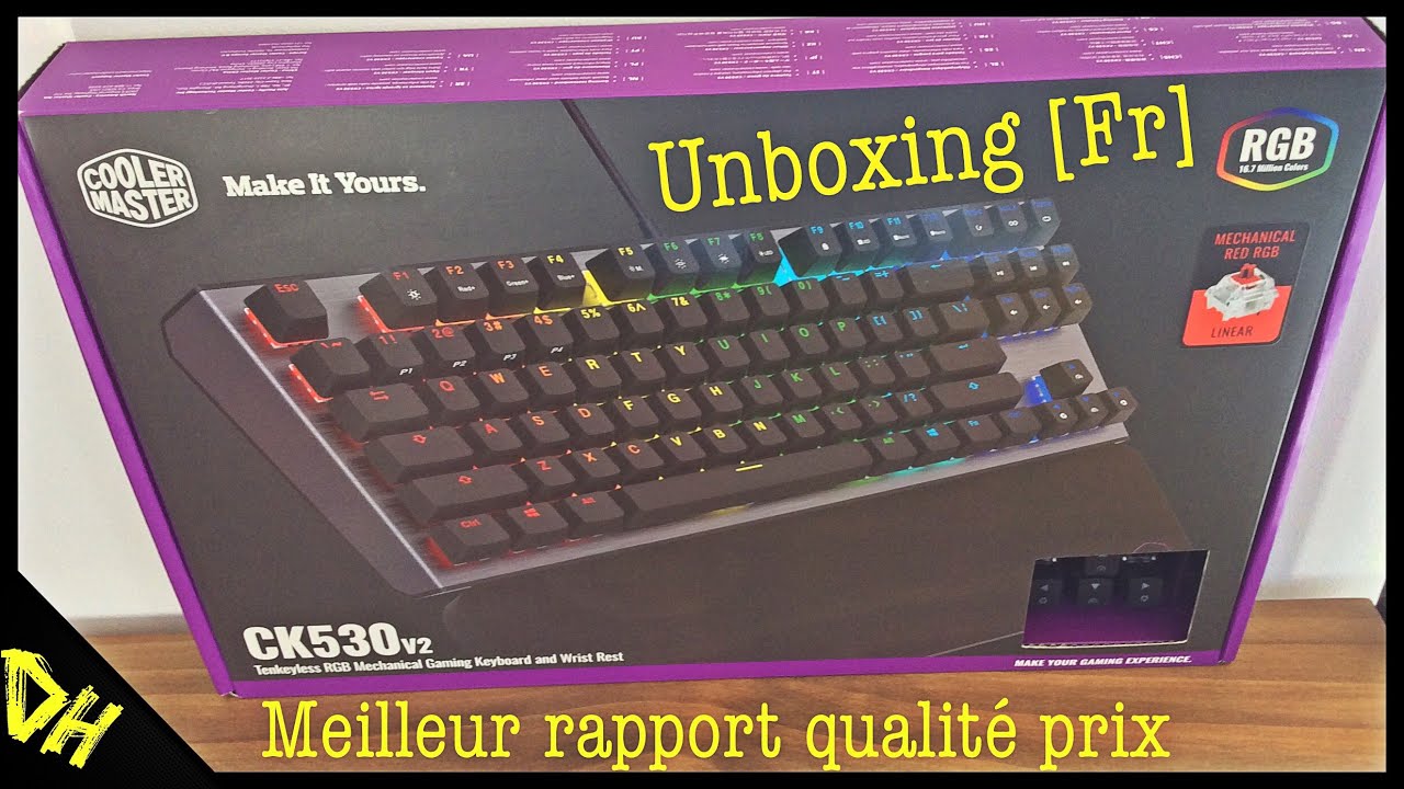 Clavier cooler master CK530 V2 / mécanique red/Tkl/rgb Unboxing (FR)