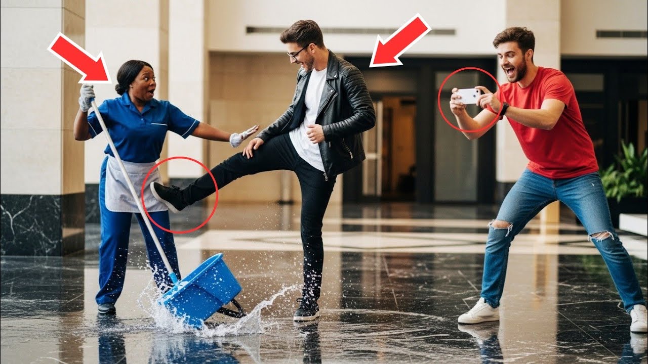 Spoilt Billionaire’s Son kicked A Poor Black Cleaner, Unaware That She Is…