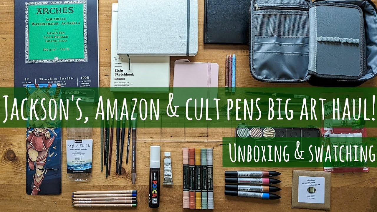 Big Art Haul! Jackson's, Amazon & Cult Pens: Paintbrushes, Sketchbooks, Markers etc. for Travel Kit
